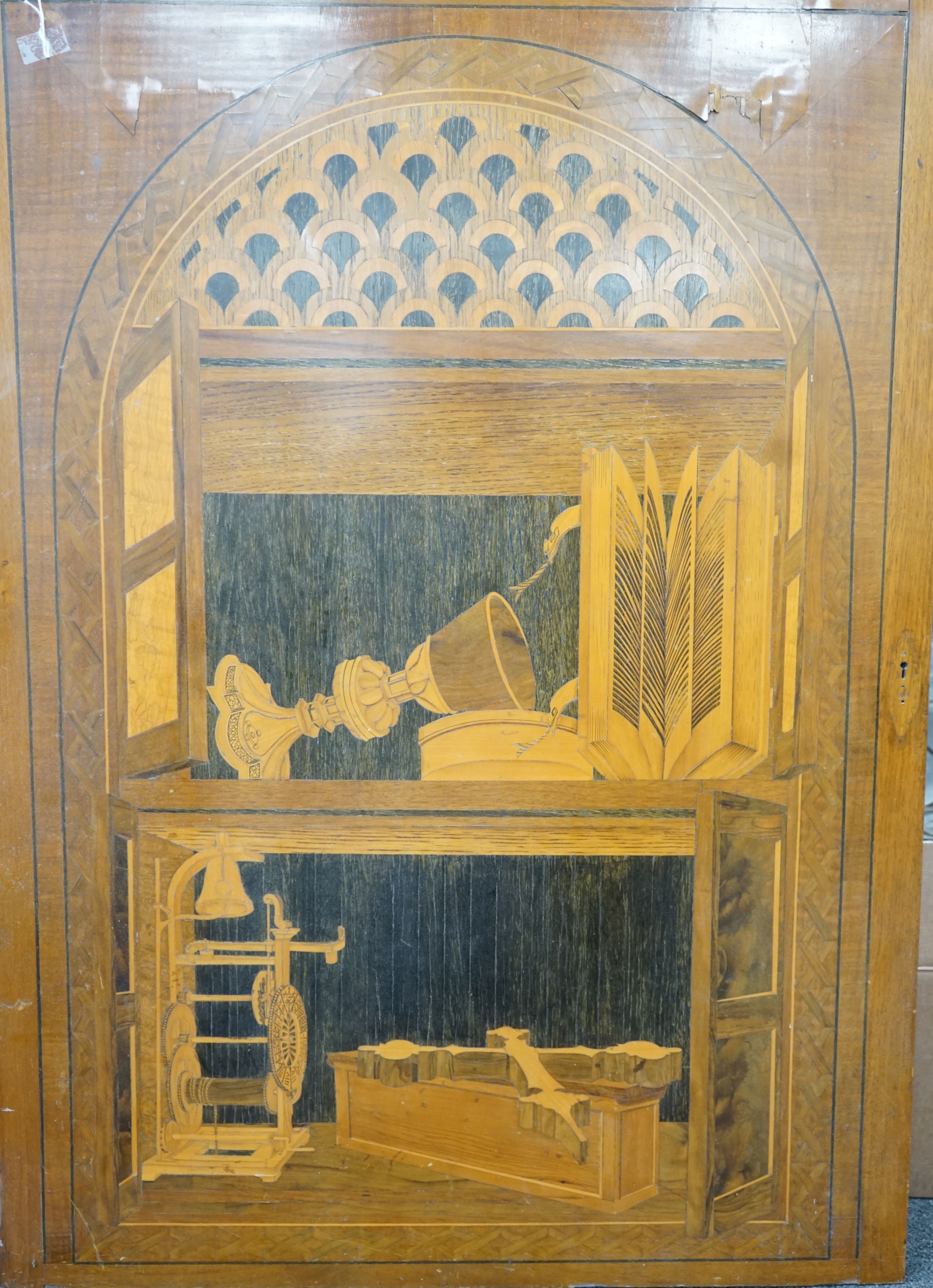 An Italian marquetry panel, late 19th century, width 77cm, height 105cm